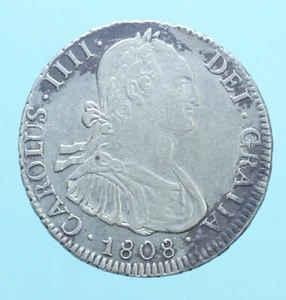 BOLIVIA CARLO IV 4 REALES 1808 MONETE DA COLLEZIONE ARGENTO SILVER COIN CURRENCY - Imagen 1 de 2