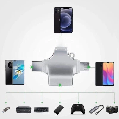 USB Memory Data Transfer Reader Adapter For ALL Samsung iPhone iPad Tab Models - Image 1 of 4