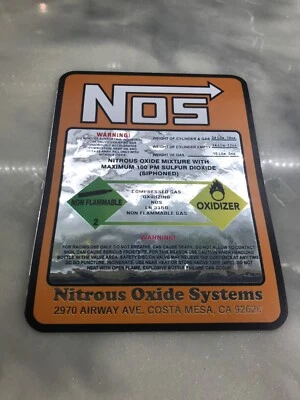 Nitrous Bottle Label Decal Chrome 10# from a Kit (unbranded) Drag Race Parts - Image 1 of 3