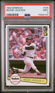 1982 DONRUSS #535 REGGIE JACKSON YANKEES HOF PSA 9