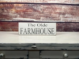 The Olde Farmhouse sign primitive wood sign Hand painted Farmhouse Wood Sign - Picture 1 of 4
