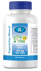 Kalium Ultra 450mg bioverfügbar, 180 Tabs - Bild 1 von 1