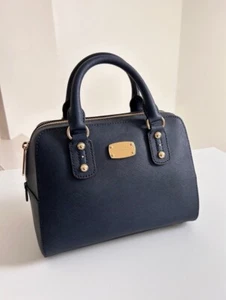 Michael Kors Navy Blue Saffiano Leather Purse Handbag Satchel - Picture 1 of 4
