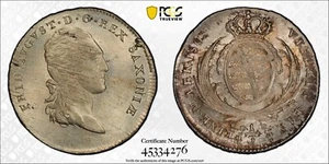 1808 SGH Saxony Germany Silver 1/3 Thaler PCGS MS64 Pop Top 1/0 Finer 4132 - Picture 1 of 5