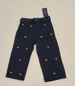 NUEVO Ralph Lauren Niños Azul Marino Cinturón Tambor Bordado Pantalones Talla 24 Meses - Imagen 1 de 15