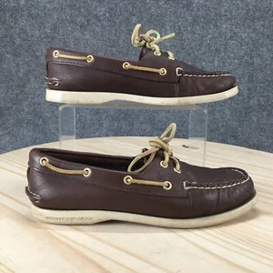 Sperry Boat Shoes Womens 7.5 M Authentic Original Brown Leather Low 91950172 - Picture 1 of 16