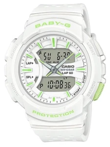 Casio Baby-G * BGA240-7A2 Runner Anadigi White & Apple Green Watch Ivanandsophia - Picture 1 of 3