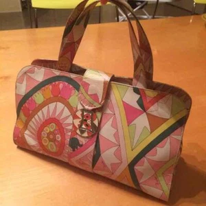 Emilio Pucci Rare Leather Vintage Handbag Ladies From Japan - Picture 1 of 3