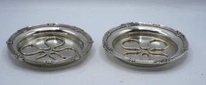 PAIRE DESSOUS DE BOUTEILLE EN ARGENT MASSIF POINCON MINERVE PAR LEFEBVRE - Foto 1 di 8