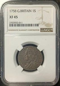 GREAT BRITAIN 1S 1758 NGC XF45. - Picture 1 of 4