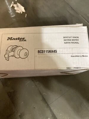 Juego de cerradura de perilla Master Lock Bc0115ka4s, estilo galleta, níquel satinado Foto 1 de 2