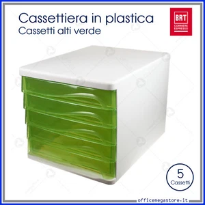 cassettiera organizer da tavolo scrivania per ufficio in plastica 3 4 5 cassetti - Foto 1 di 1