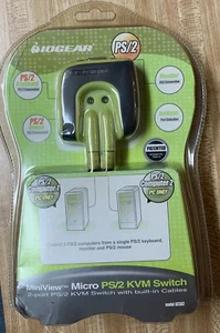 IOGEAR Micro PS/2 KVM Switch With Biult-in-Cables - Model GCS62 - NEW Sealed - Picture 1 of 2