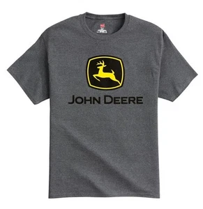 NEW John Deere Charcoal Gray T-Shirt Construction Logo Sizes S M L XL 2X 3X 4X - Picture 1 of 1