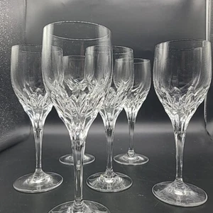 "Juego de copas de vino Gorham de cristal de diamante (6) vástago de 7 5/8"" de alto" - Imagen 1 de 11