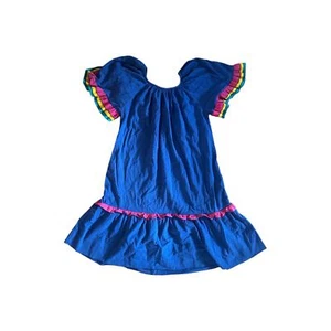 Vintage Damen OS Appel Freizeitkleidung blau Muumu Hauskleid Baumwolle Midi Retro - Bild 1 von 5