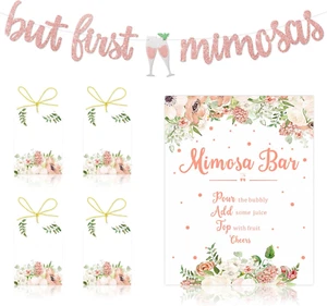 Insegna bar Faisichocalato Mimosa, ma prima striscione Mimosas, matrimonio floreale boho e - Foto 1 di 12