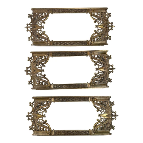 Vintage Victorian Ornate Cast Metal Door Decor Air Vent Cover 5.5 x 12 Set of 3 Cover