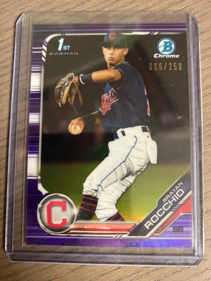 2019 Bowman Chrome Prospects Purple Refractors #BCP209 Brayan Rocchio /250 1st - Image 1 of 1