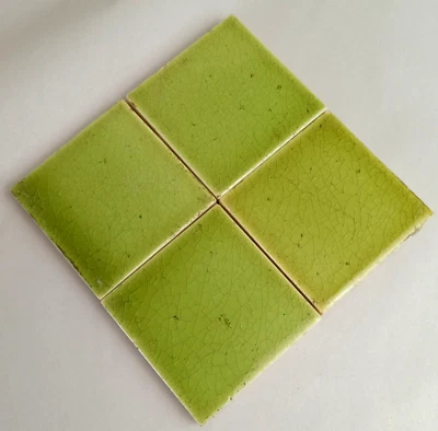 4 A.E. antiguos Azulejos de mayólica verde Tile Co salvamento arquitectónico victoriano 3" Foto 1 de 4