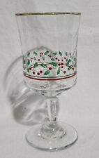 Vintage 1986 Arby’s Christmas Collection Holly Berry Water Goblets Wine Stem