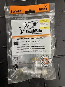 Sharkbite 1/4" x 3/8" OD x 1/4" Stop Valve Tee Adapter Push To Connect - Picture 1 of 2