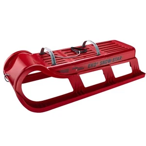 Schlitten EKO Snow-Star 100 V Rodel Kunststoff Familienschlitten Rot Verstärkung - Bild 1 von 6