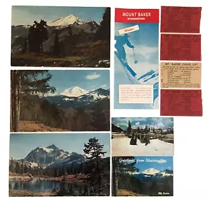 Lote turístico Mount Baker Washington folleto postales elevador de sillas boletos años 50 de colección - Imagen 1 de 4