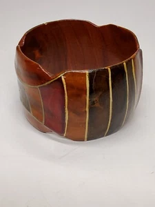 Vintage Rafael Sanchez Wooden Handmade Painted 2"bracelet - Picture 1 of 6