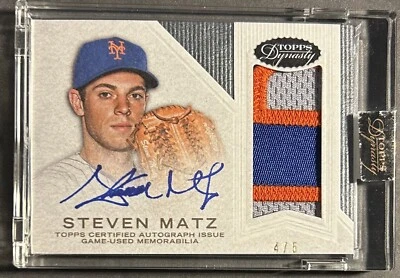 Steven Matz 2016 Topps Dynasty Auto 3-Color Patch #'d /5 Auto NY Mets RARE - Image 1 of 2
