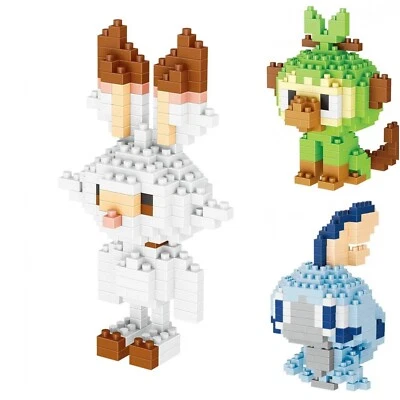 LNO Pokemon Scorbunny Grookey und Sobble Nanoblock Bausteine zum Selbermachen