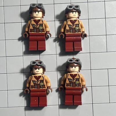 Lego Star Wars Minifigura Naboo Fighter Pilot - Turrón Medio Lote De 4 E5 21 Foto 1 de 2