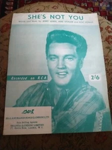 She's Not You Elvis Presley Sheet Music 1962 - Picture 1 of 2