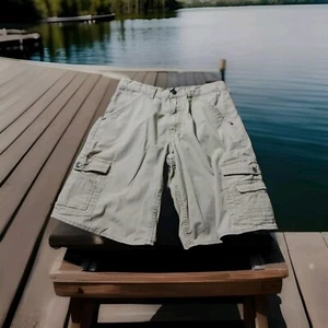WRG Jean Co. Adjustable Size 12 Husky Boys Cargo Shorts Khaki Light Tan Cotton - Picture 1 of 9