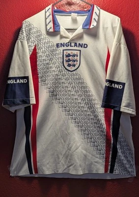 England #20 White/Red/Blue Retro Michael Owen Football Jersey Size  - Image 1 of 4
