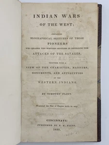 Timothy FLINT / Indian Wars of the West Containing Biographical Sketches 1833 - Imagen 1 de 2
