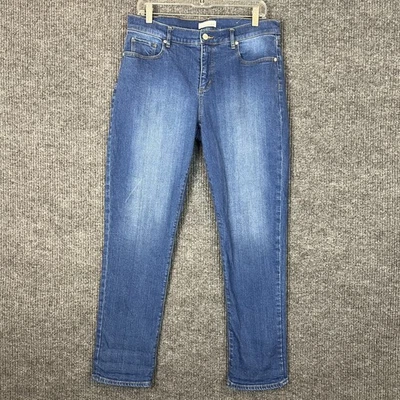 Pantalones de mezclilla Loft para mujer The Girlfriend talla 10 azul lavado medio elásticos Foto 1 de 4