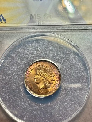 1906 Indian Cent, Beautifully Toned! ANACS MS64RB - Image 1 of 4