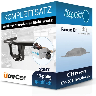 TOWCAR Anhängekupplung starr und ECS E-Satz 13polig für Citroen C4 X FH 22- neu - Bild 1 von 3