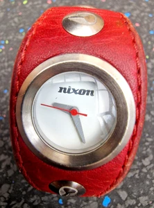 Nixon ' The Naughty Watch ' Sometimes Naughty Analog Ladies Red Leather Japan ** - Picture 1 of 8