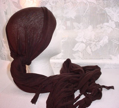 Dark Brown Rag Fringe Pirate Head Scarf Hip Sash Renaissance Garb O143425 - Image 1 of 4