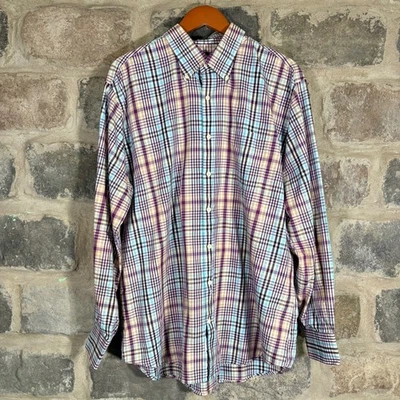 Peter Millar Men's Extra Large Plaid Button Down Shirt Long Sleeve 100% Cotton - Image 1 of 4