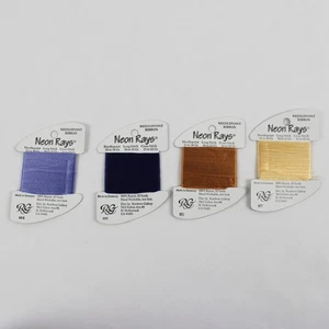 Lot of 4 Needlepoint Rayon Ribbon packs, 10 yds each, Assorted Colors  - Picture 1 of 5