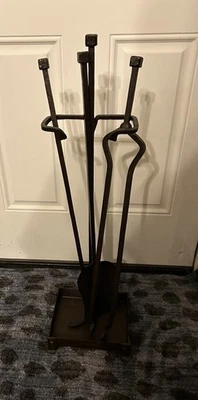 Square Top Andiron Fireplace Set - Image 1 of 3