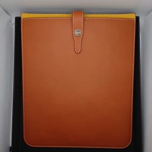 Leica × Schedoni Italian Leather iPad Case (Brown/Yellow) – Made in Italy - Picture 1 of 13