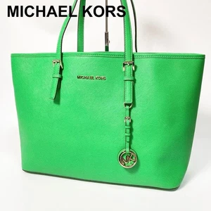 Borsa tote MICHAEL KORS Jet Set verde grande A4 TAGLIA 30S3GTVT6L JAPAN MAI USATA - Foto 1 di 15