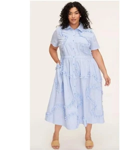 KATE SPADE NEW YORK x Target Ribbon Short Sleeve Midi Shirtdress plus size 3X - Picture 1 of 8