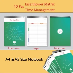 10 PCS Custom Eisenhower Matrix Notebook A4 A5 – 50 Pages – Personalized Planner - Picture 1 of 12