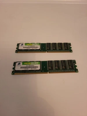 Corsair PC-3200 (DDR-400) 1 GB(2x1G DIMM 400 MHz PC-3200 DDR Memory (VS1GB400C3) - Image 1 of 4