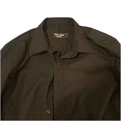 Men's PAUL JONES Black Fabric Long Sleeve Shirt Size Small NWOT - Image 1 of 4
